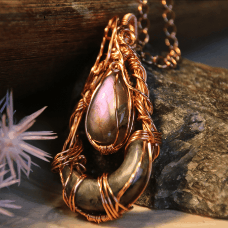 collana Labradorite verde e viola