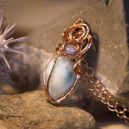 collana Larimar e Labradorite bianca