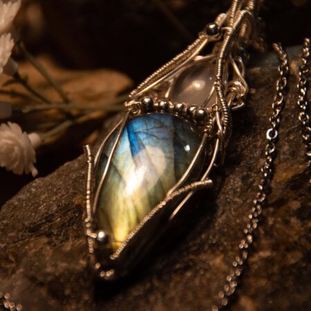 collana Labradorite e Quarzo rosa