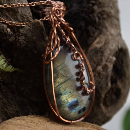 collana Labradorite e Granato