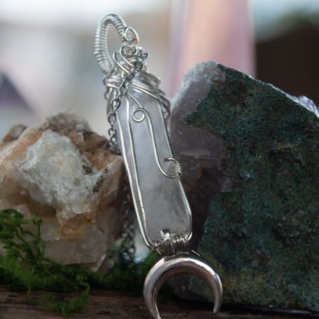 collana punta di Quarzo rosa