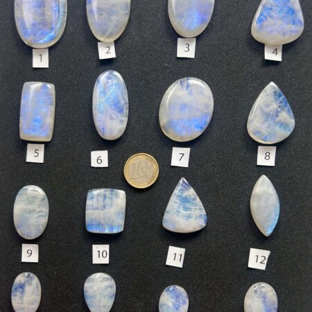 Labradorite Bianca – Cabochon singoli (#1–#16)