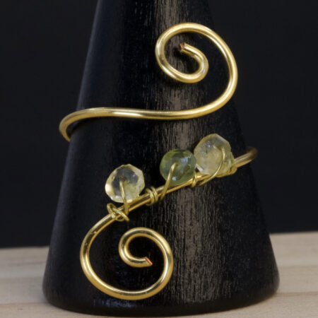 Anello in quarzo citrino e peridoto