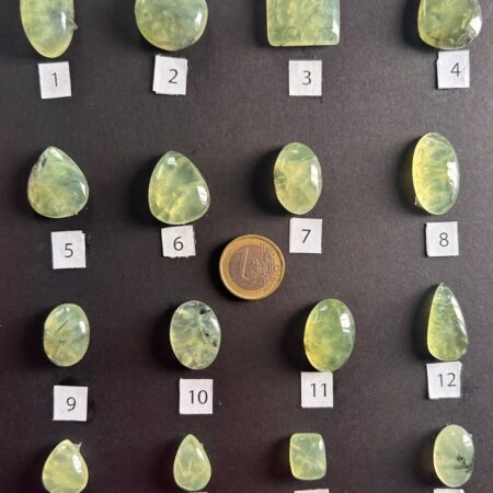 Prehnite – Cabochon singoli (#1–#16)