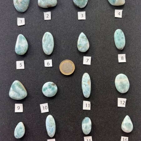 Larimar – Cabochon singoli (#1–#16)