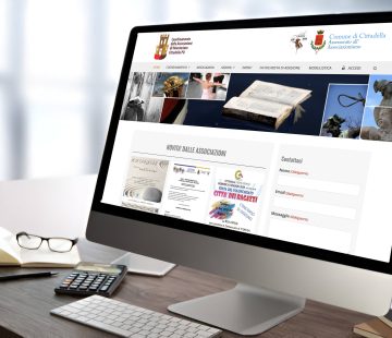 Mockup del portale CittadellaVolontariato visualizzato su desktop