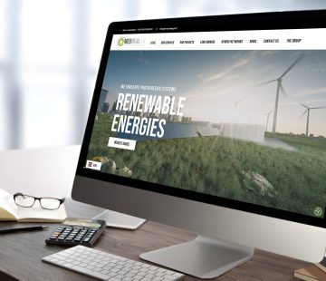 Schermata homepage MED REAL S.p.A. con video drone dei progetti energetici