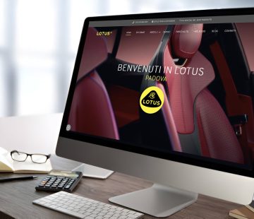 Homepage sito Lotus Trivellato Padova con modello sportivo in evidenza