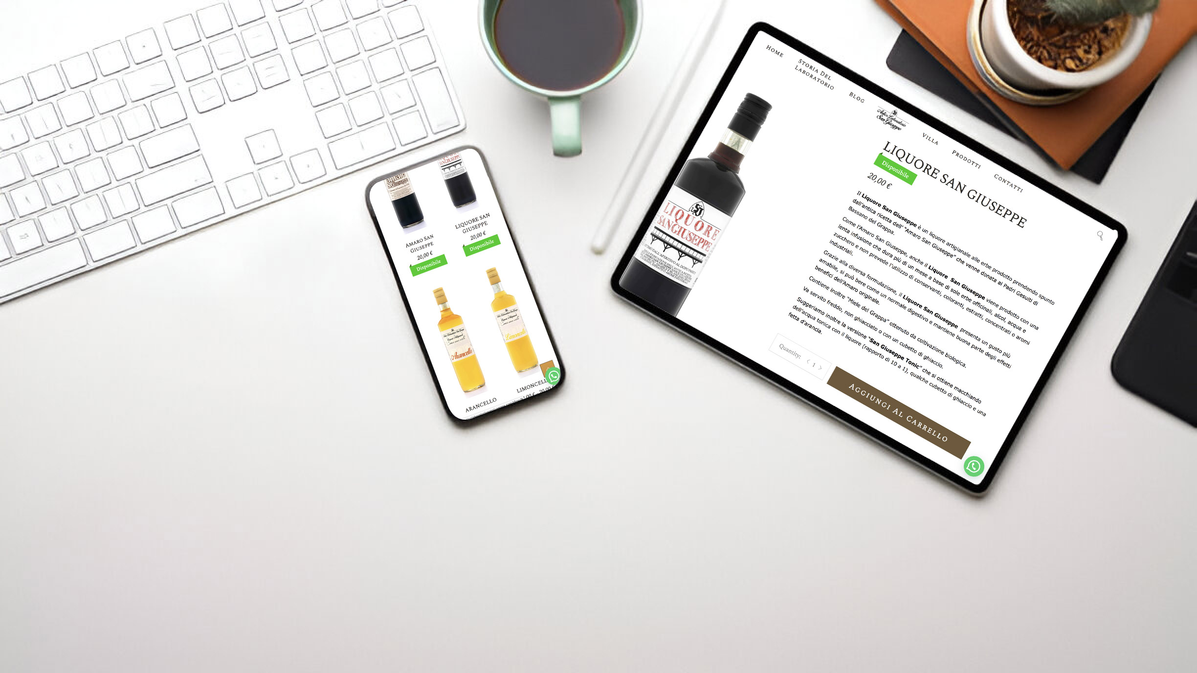 responsive-amarosangiuseppe E-commerce artigianale Amaro San Giuseppe bottiglie personalizzate